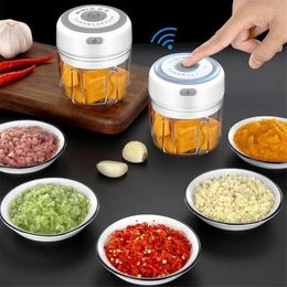 new Garlic Masher Press Tool USB Wireless Electric Mincer Vegetable Chilli Meat Grinder Food Crusher Chopper Kitchen Accessories EWD5777