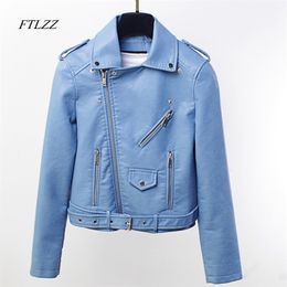Spring Faux Leather Jacket Women Fashion Vintage Short Biker Jackets Bright Colors Good Quality Pu Coats Female 210430