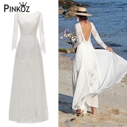 Elegant Prom Dress Long Spaghetti Stap Appliques Flowers Lace White Backless Sexy Party Gowns Girl Chic 210421