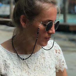 Glasses Chain for Women Simple Black Acrylic Beads Lanyard Hip Hop Glasses Chain Strap Sunglasses Cords Casual Chain