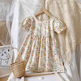 Summer Arrival Girls Cotton Flroal Dress Kids Korean Design es Girl 210528