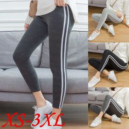 Cotton Ankle Length Pants Women Autumn and Winter Casual Sweatpants Pencil Striped Women's Trousers 211006