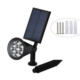 Solar Colour Changing 7 LED Waterproof Spot Light Outdooor Yard Garden Lawn Landscape Security Lamp