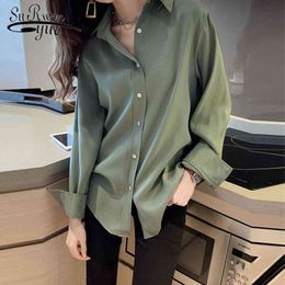spring and autumn fashion blusas mujer de moda womens clothing ladies tops shirts Solid Regular Casual 7664 50 210427