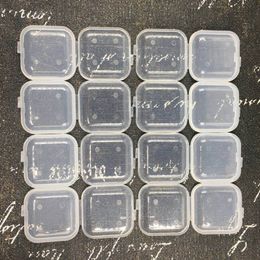 Square Empty Mini Clear Plastic Storage Containers Box Case with Lids Small Box DH203