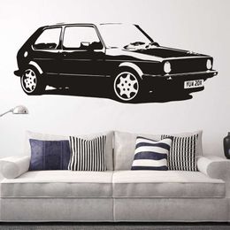 Removable Vintage XL Large Car Golf GTI Mk1 Classic Wall Art Decal Sticker Home Decoration Art Mural Paper Car Sticker A-100 210705