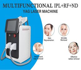 CE approved portable 4 in 1 OPT+IPL+ELIGHT+RF+ND YAG LASER Multifunctional hair/ tattoo removal skin rejuvenation beauty machine