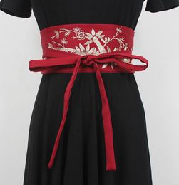 Belts Women's Runway Fashion Vintage Embroidery Cummerbunds Female Dress Coat Corsets Waistband Decoration Wide Belt R3493