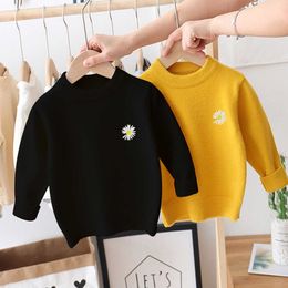 Girls Boys Sweaters Coat Kids Knitting Pullovers Tops Autumn Baby Boys Girls Flower Long Sleeve Infant Child Sweaters Y1024