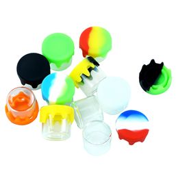 nonstick glass jar Packing Bottles silicone concentrate containers tobacco oils container wax oil rigs