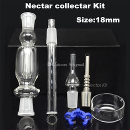 Nectar Collector kit Smoking Accessories with 18mm Titanium Nail Grade 2 Mini Glass Pipe Oil Rig Concentrate Dab Straw