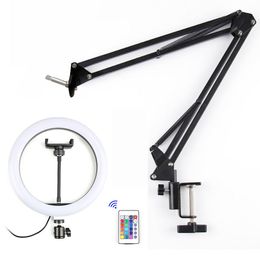 10inch RGB LED Ring Light With Long Arm Holder Stand Selfie Colourful Photography Lighting for Studio Vlogging YouTube Video Live