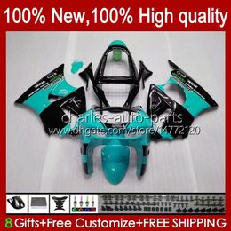 Bodywork For KAWASAKI NINJA ZX-6R 600CC ZX-636 ZX600 1998 1999 Body 16No.93 ZX-600 ZX600CC ZX636 98-99 ZX 636 600 CC 6 R 6R ZX6R 98 99 Motorcycle Fairing Kit black cyan