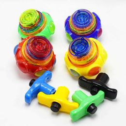 12pcs/lot UFO Drift Colourful Light Music Gyro Peg-Top Spinning Tops Kids Gifts Market Hot Toys Plastic Unisex Finger Spinner Top X0528