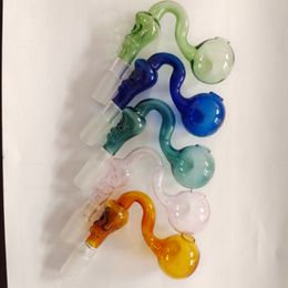 Colourful Curved pyrex Glass bowl Oil burner pipe Skull shape Bucket Nails 14mm 19mm male female joint smoking pipes