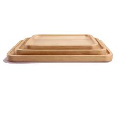 New Japanese Wooden DIY Craft Breakfast Snack Bread Wood Plates Creative Square Tea Server Tray Wooden Cup Holder