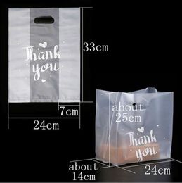 2021 quality Thank You Plastic Gift Bag Bread Storage Shopping package with Handle Party Wedding Candy Cake Wrapping Bags