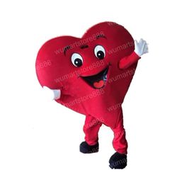 High quality Red Heart Mascot Costume Stage Performance Cartoon Character Outfit Performance Party Dress