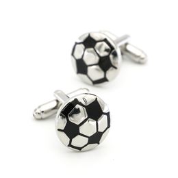 Men's Soccer Cuff Links Copper Material Black Colour 1pair