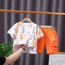 Boys Clothing Sets Summer Baby Boys Clothes Suit Gentleman Style Wedding Shirt +Pants 2pcs Clothes for Boys Summer Set X0802