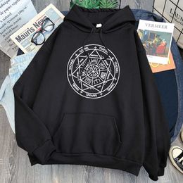 Male Hoodies Seal Of The Seven Archangels Print Harajuku Sweatshirts Hooded Man Fleece Casual Loose Pocket Streetwear Hoodie H0909