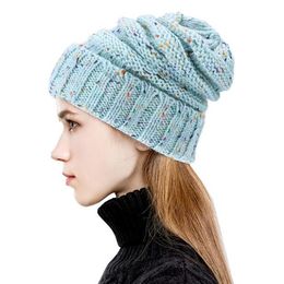 Ladies knitted woolen hats are suitable for men and women to keep warm in winter GC517