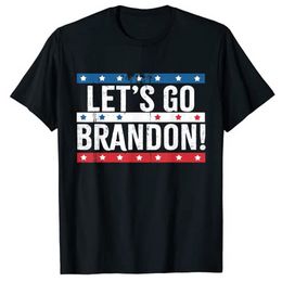 -Vamos ir Brandon US Flag Cores Vintage T-shirt Homens Roupas Gráfico Tees Co25