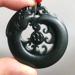 Natural High-grade XinJiang HeTian Jade Pendant Lucky Amulet Chinese Dragon Pendant Necklace With Chain For Women Men Gift