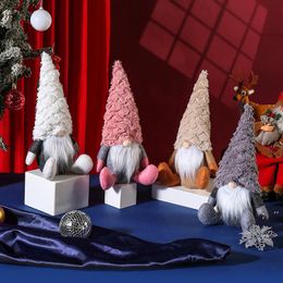 Christmas Gnomes Decorations Handmade Swedish Tomte Scandinavian Figurine Plush Elf Xmas Table Ornaments JJA9431