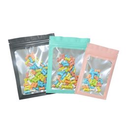 Black UV matte aluminized bright window self sealing bag tea flower nut candy packaging bags