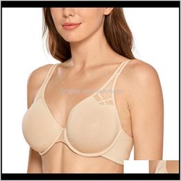 Bras Underwear Apparel Drop Delivery 2021 Womens Smooth Full Coverage Molded Firm Support Unlined Underwire Seamless Bra Plus Size Cbons