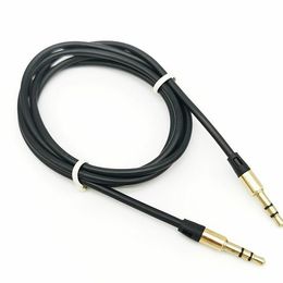 Audio Cable Jack 3.5 MM Male To Male 1M Audio Line Aux Gold-plated Plug Matte Metal Colour Cord For Car Headphone Speaker Wire Cord High Quality