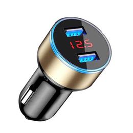 3.1A Dual USB Universal Car Charger LED Display Fast Charging Mobile Phone Car-Charger for iPhone 11 Samsung S10 Xiaomi