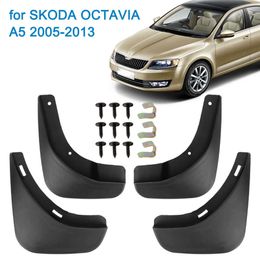 For SKODA OCTAVIA A5 2005-2013 Car Mud Flaps 4 PCS Car Accessories Splash Guards Mudguards Front Rear Fender