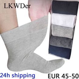 LKWDer 5 Pairs Mens Large Plus Big Size 48,49,50 All-match Casual Business Anti-Odor Men Socks Sox Meias Calcetines Hombre
