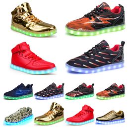 Casual luminous shoes mens womens big size 36-46 eur fashion Breathable comfortable black white green red pink bule orange two 51