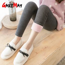 Black warm pants winter skinny thick velvet casual wool fleece Trousers Lambskin Cashmere Pants For Women leggings 210428