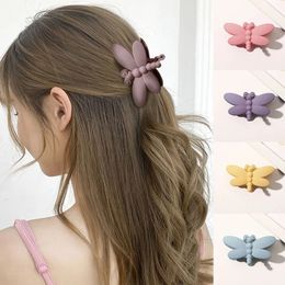 Acetate Frosted Hair Claws Women Girls Dragonfly Hair Clip Barrettes Solid Acrylic Claw Crab Hairpin Bohemia Hair Accessories