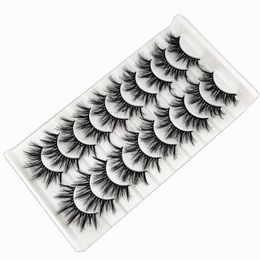 10 Pairs Natural False Eyelashes Soft Fluffy Faux 3D Mink Eyelash Cruelty Free Wispy Full Strip Big Eye Lashes Extension Makeup