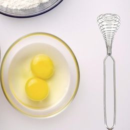 kitchen accessories Egg Tools Beater Spring Coil Wire Whisk Hand Mixer Blender Stainless Steel Handle Stiring Tool RRD6907