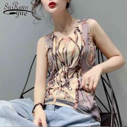Sexy Sleeveless Tops Summer Fashion Short Print Vest Women Clothing Streetwear Shirt 4815 50 210521