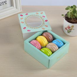 6 Grids Macaron Wrap Paper Wedding Party Gift Boxes Chocolates Cookie Packing Box DH9985