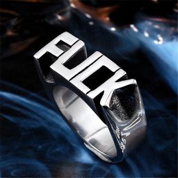 Best Selling New Style Punk Style Ring European and American Creative Women English Alphabet Rings for Cocktail Party Size 6-10