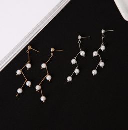 fairy earrings studs UK - Stud Korean Simple Tree Branch Design Pearl Earrings Fairy Costume With