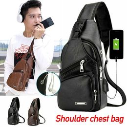 1PC Chest Bag Casual Functional Men Waist Money Phone Charge Belt 2021 Chest Usb Outdoor Bag Pack Sports Bag Belt F9A2