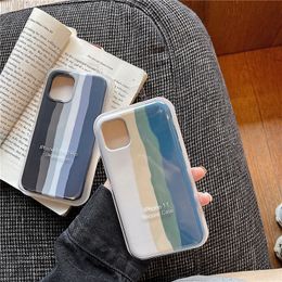 Hüllen für Apple Rainbow Color Silikon Liquid Phone Case für iPhone 11 Pro Max X XS XR 6 6 Plus 6S 7 8 Cell Protect