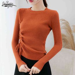 Pull Femme Long Sleeve Pullover Jumper Knitted Solid Sweater Women Casual Slim O Collar Sweaters Clothes 7000 50 210508