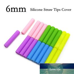 6mm Food Grade Silicone Straw Tips Cover Soft Reusable 304 Stainless Steel Metal Straws Nozzles Set Only Fit for 1/4" Wide Factory price expert design Quality Latest