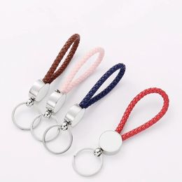 Personalised Handbag Pendant Favour Sublimation Leather Braided Rope Multipurpose DIY Keyring Handmade Woven Ornament