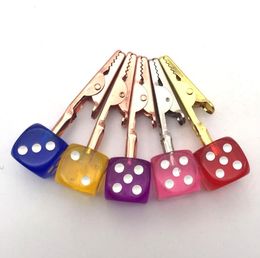 Luxury Colourful Portable Dice Shape Cool Smoking Clamp Clip Tobacco Preroll Cigarette Holder Bracket Stand SN2136